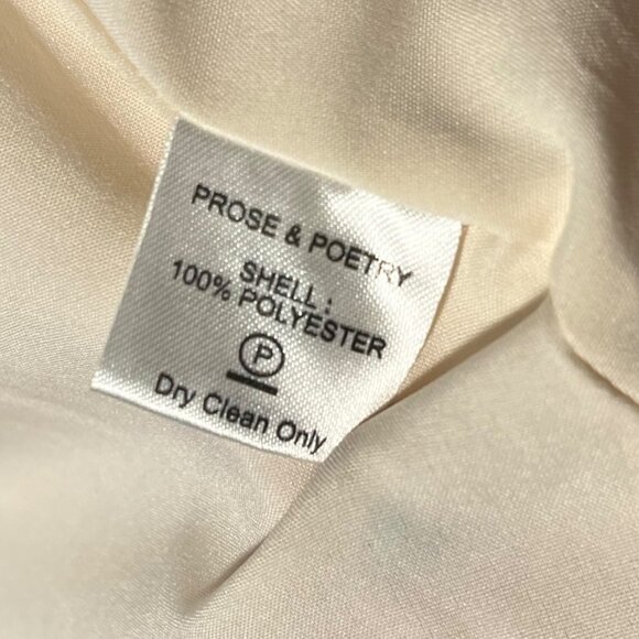 Prose & Poetry Rony Tiered Mini Dress Womens M Cream Puffy Sleeves Cinched Waist - Picture 5 of 8